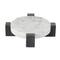 8.25" White Marble Round Tray with Black X-Shaped Base